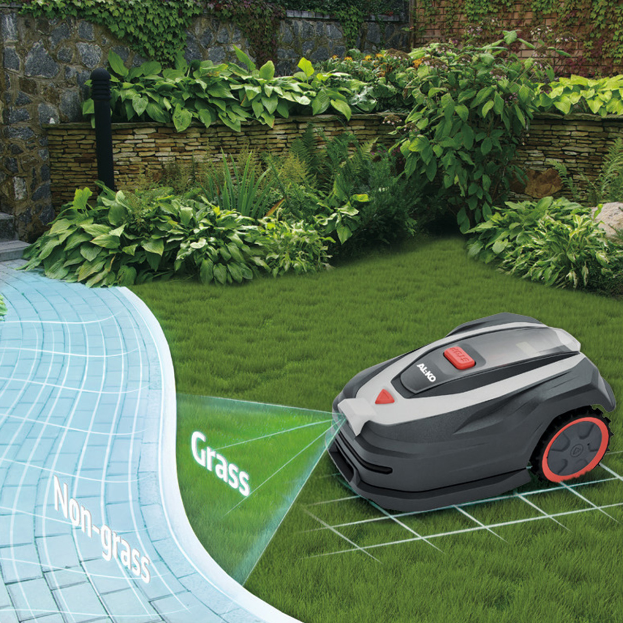 ALKO Robotfűnyírók - AL-KO Robolinho 1000 W Vision (114163) ALKO Robotfűnyíró Vezeték nélküli robotfűnyíró kamera alapú navigációval akár 1000 m²-es gyep 