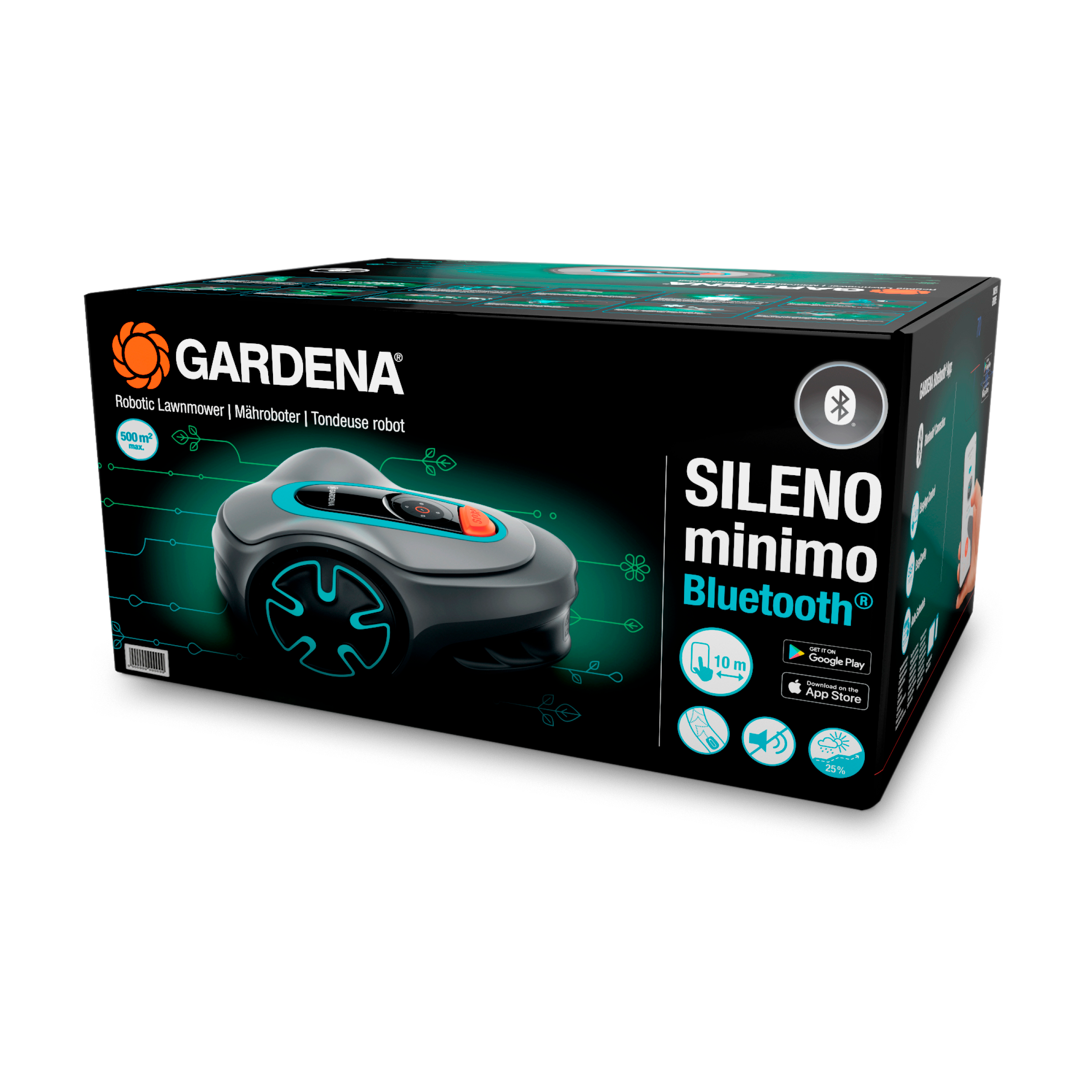 Gardena robotfűnyírók - Gardena SILENO minimo 500 Robotfűnyíró  A GARDENA SILENO minimo 500 robotfűnyíró akár 500 m²-es kertek gondozására
