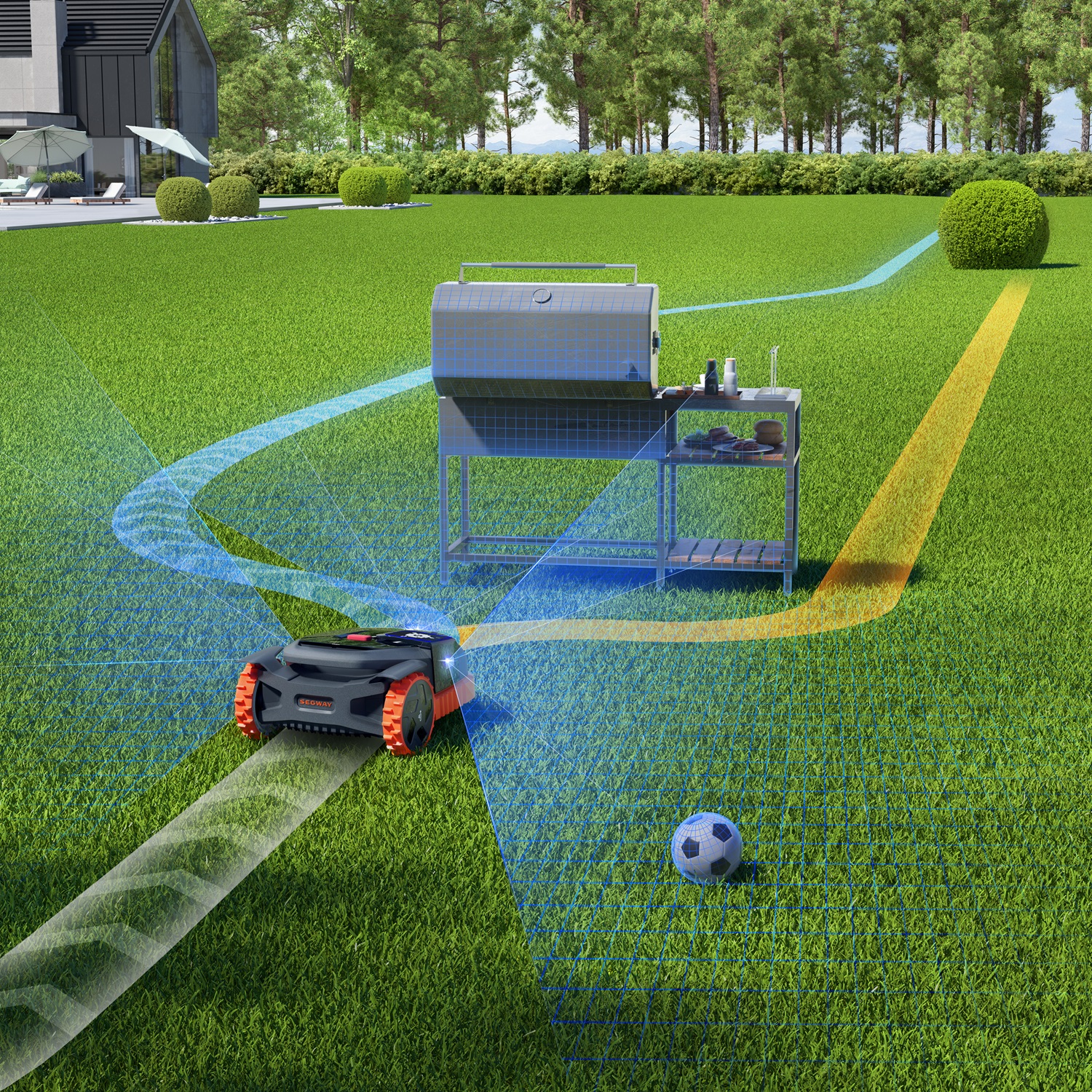 Segway robotfűnyírók - Segway Navimow X315E  Vezeték nélküli Navimow X3 robotfűnyíró 1500 m²-ig, EFLS 3.0 navigációval,