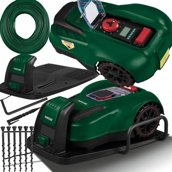 Parkside PAMRS 1000 A1 SMART Robotfűnyíró  Határolókábeles okos robotfűnyíró max. 1000 m²-es kertekhez. 22 cm vágásszé